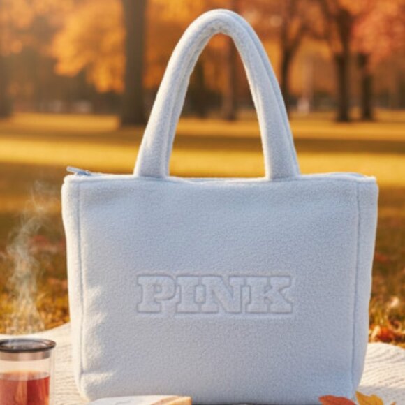 PINK Victoria's Secret Plush Teddy Cozy Fleece Sherpa Tote Bag - NWT - Picture 5 of 7